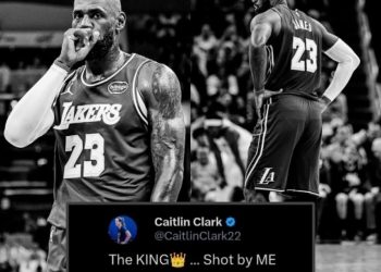 Caitlin Clark Shares Iconic Photo of LeBron James in Lakers Game